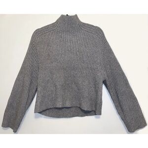 H&M Ribbed Mock Turtleneck Sweater - XS, Gray